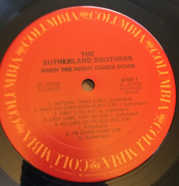 The Sutherland Brothers* : When The Night Comes Down (LP, Album, San)