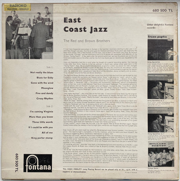 The Red And Brown Brothers : East Coast Jazz (LP, Album)