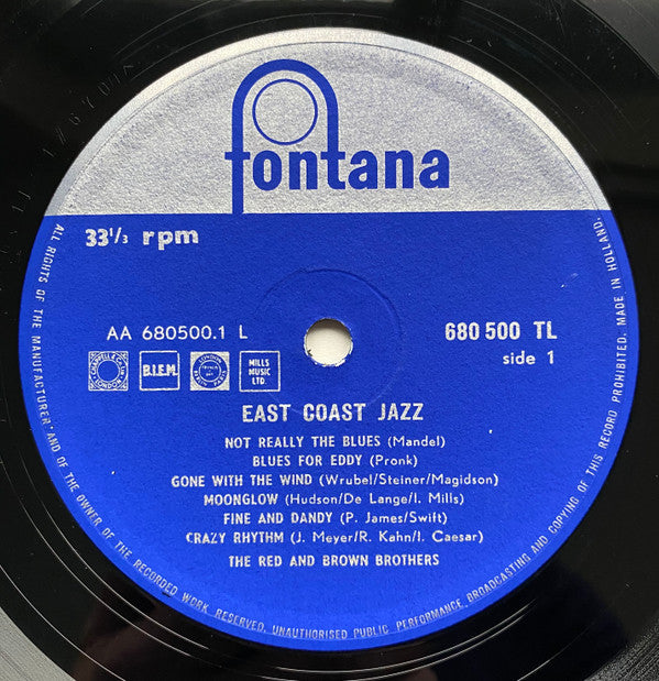 The Red And Brown Brothers : East Coast Jazz (LP, Album)