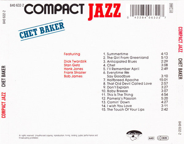 Chet Baker :  Chet Baker (CD, Comp)