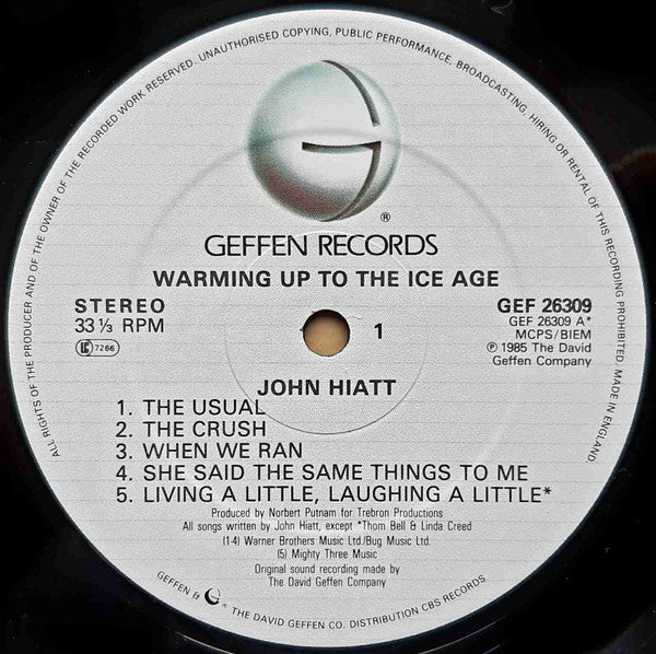 John Hiatt : Warming Up To The Ice Age (LP, Album)