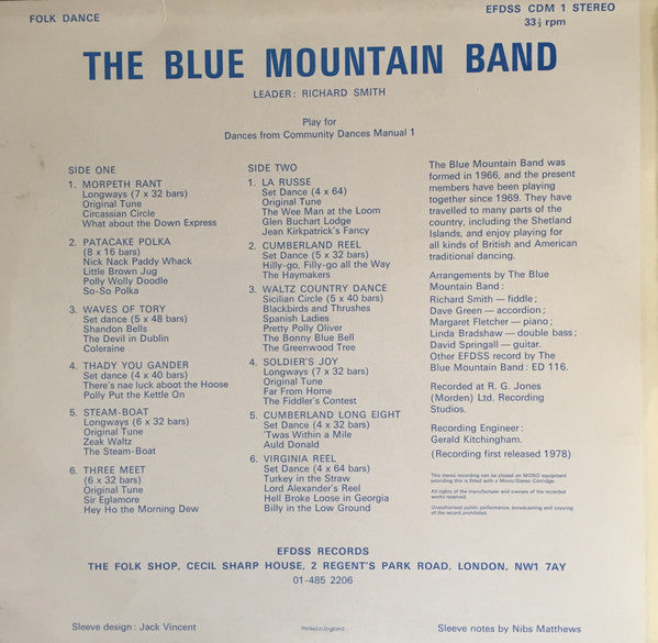 Blue Mountain Band : Dances From Community Dances Manual 1 (LP, Album)
