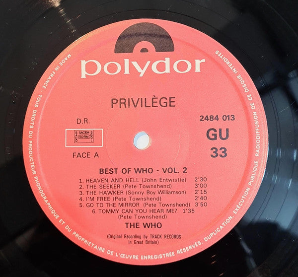 The Who : Best Of Who - Vol.2 (LP, Comp, RE)