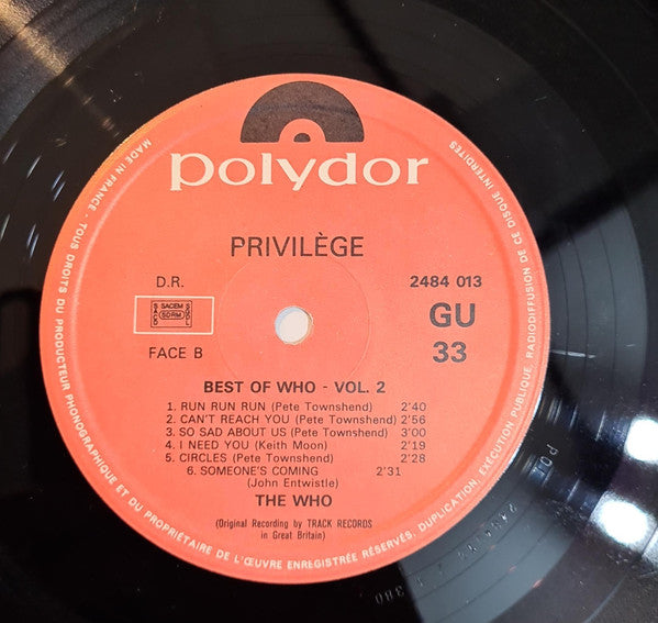 The Who : Best Of Who - Vol.2 (LP, Comp, RE)