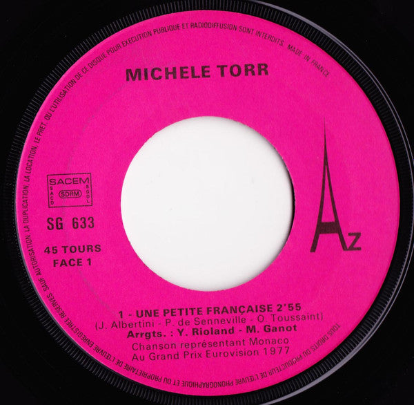 Michèle Torr : Une Petite Française (7", Single)