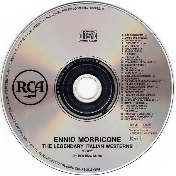 Ennio Morricone : The Legendary Italian Westerns The Film Composers Series, Volume II (CD, Comp, RM, RP)