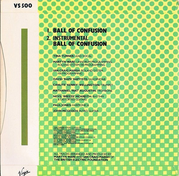 B.E.F.* Featuring Tina Turner : Ball Of Confusion (7", Single)