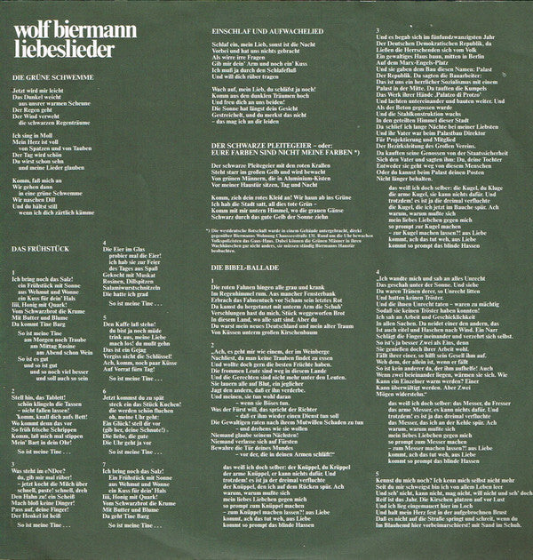Wolf Biermann : Liebeslieder (LP, Album)