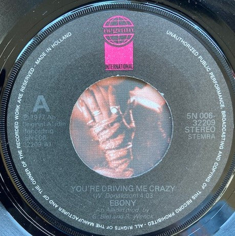 Ebony (10) : You're Driving Me Crazy (7", Single)