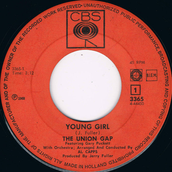 Gary Puckett & The Union Gap : Young Girl (7", Single)
