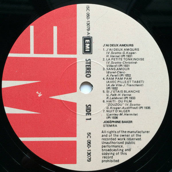 Josephine Baker : J'ai Deux Amours (LP, Comp)