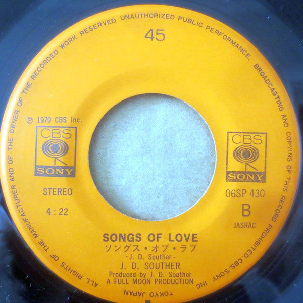 John David Souther : You're Only Lonely / Songs Of Love (7", Single)