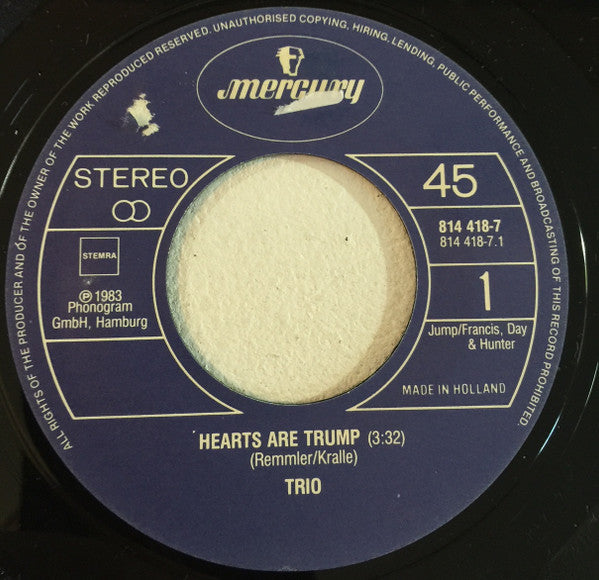 Trio : Hearts Are Trump (7", Single)