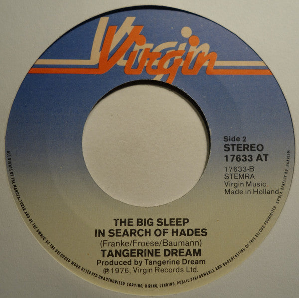 Tangerine Dream : Stratosfear (The Tangerine Dream Single) (7", Single)