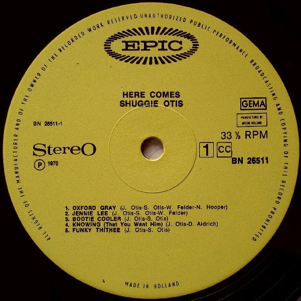 Shuggie Otis : Here Comes Shuggie Otis (LP, Album)