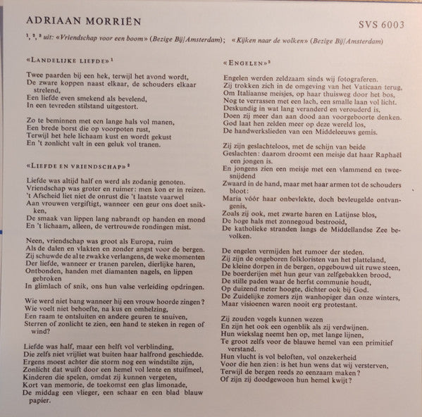 Adriaan van der Veen / Adriaan Morriën : Stemmen Van Schrijvers (7", EP, Mono)
