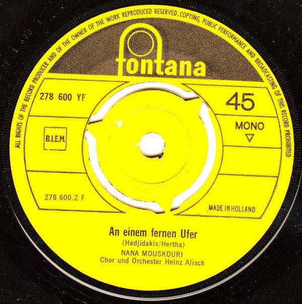 Nana Mouskouri : Wo Ist Das Glück Vom Vergangenen Jahr! / An Einem Fernen Ufer (7", Single, Mono)