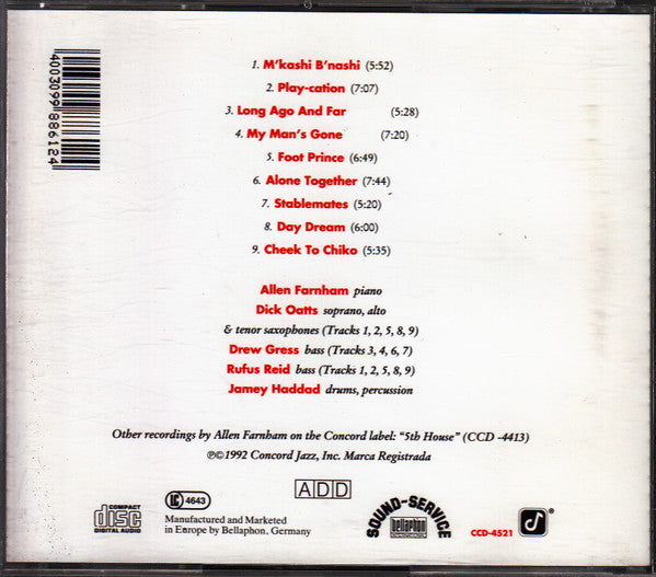 Allen Farnham : Play-cation (CD, Album)