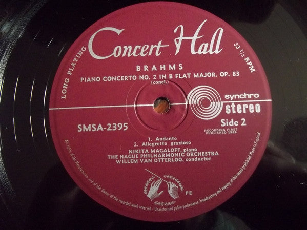 Johannes Brahms - Nikita Magaloff, The Hague Philharmonic, Willem Van Otterloo : Piano Concerto N° 2 (LP)