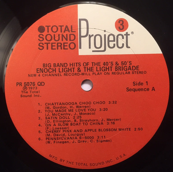 Enoch Light And The Light Brigade : The Big Band Hits Of The 40s & 50s (LP, Album, Quad)