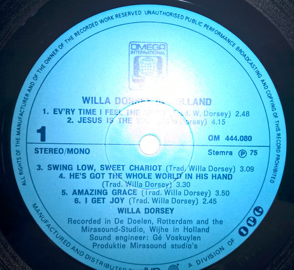 Willa Dorsey : In Holland (LP, Album)