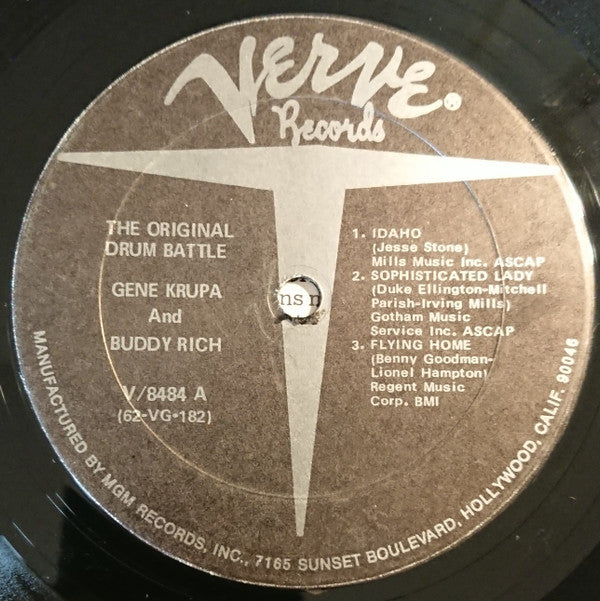 Gene Krupa & Buddy Rich : The Original Drum Battle! (LP, Album, RE)