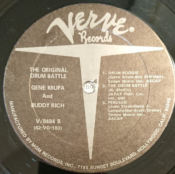 Gene Krupa & Buddy Rich : The Original Drum Battle! (LP, Album, RE)