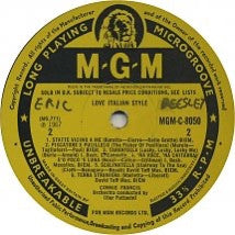 Connie Francis : Love Italian Style (LP, Album, Mono)