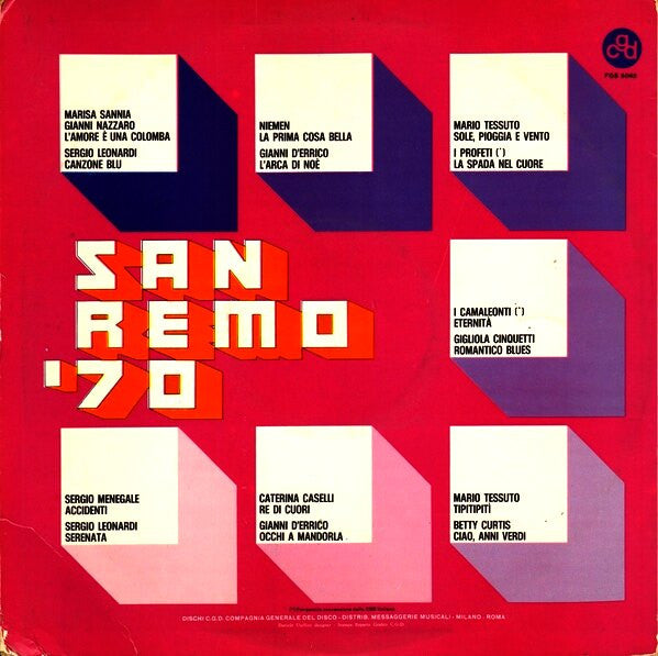 Various : San Remo '70 (LP, Album, Comp, S/Edition, Gat)