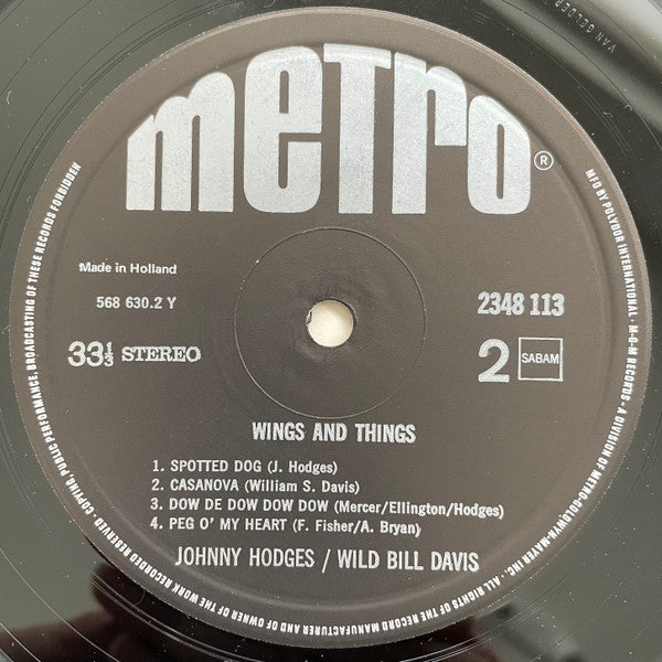 Johnny Hodges & Wild Bill Davis : Wings And Things (LP)