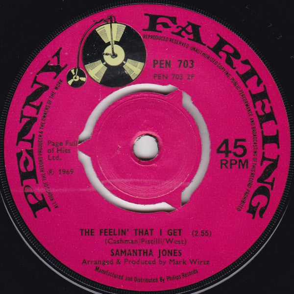 Samantha Jones : Today (Without You) (7", Single)