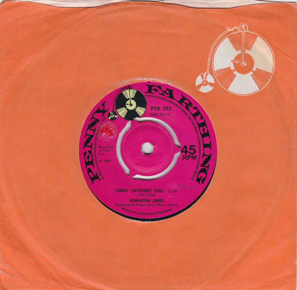 Samantha Jones : Today (Without You) (7", Single)