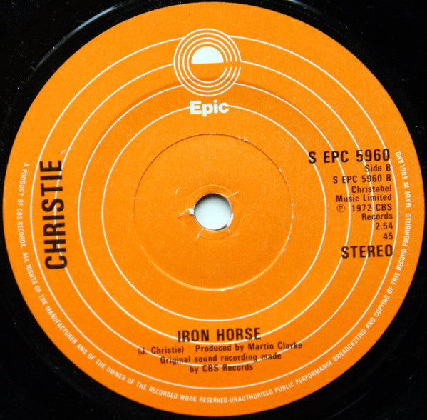 Christie : Yellow River / Iron Horse (7", RE)