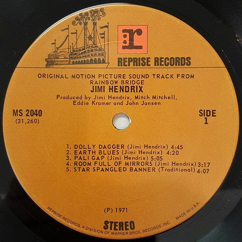 Jimi Hendrix : Rainbow Bridge / Original Motion Picture Sound Track (LP, Album, San)