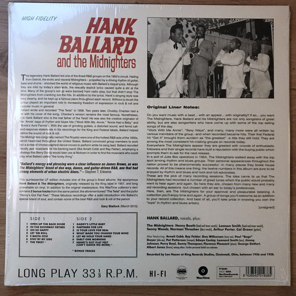 Hank Ballard & The Midnighters : Hank Ballard and the Midnighters (LP, Album, Ltd, RE, 180)