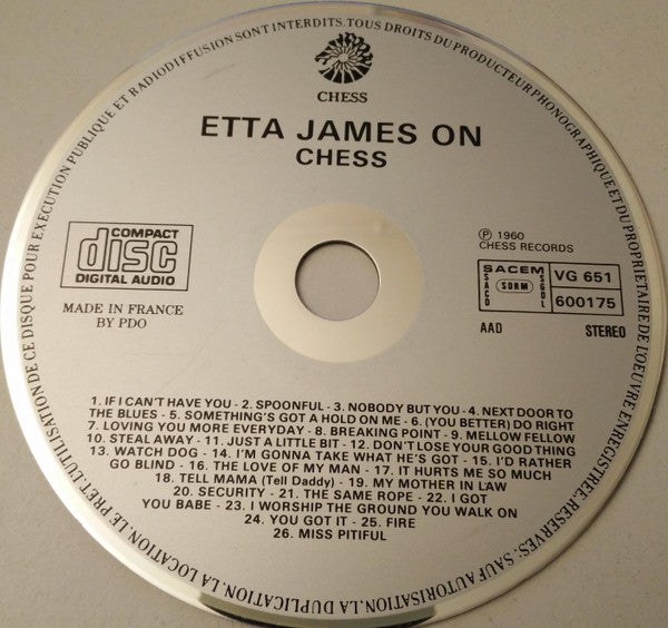 Etta James : On Chess (CD, Comp)