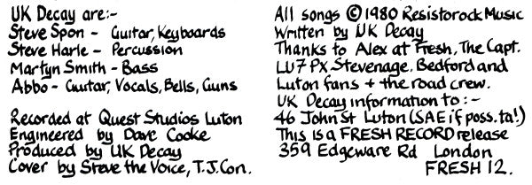 UK Decay : For My Country / Unwind (7", Single)