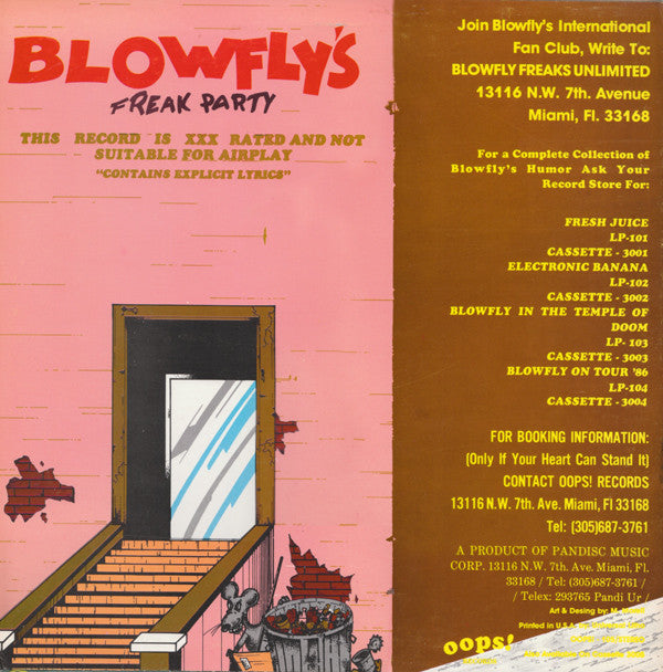 Blowfly : Blowfly's Freak Party (LP, Album)