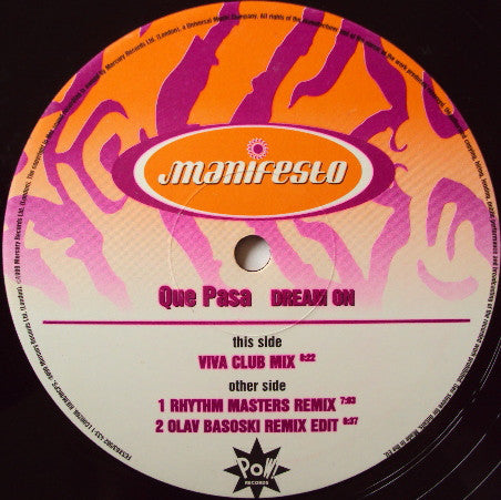 Que Pasa : Dream On (12")