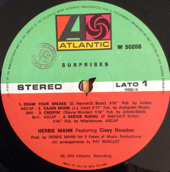 Herbie Mann Featuring Cissy Houston : Surprises (LP, Album)