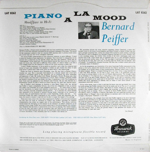 Bernard Peiffer : "Piano A La Mood" (LP)