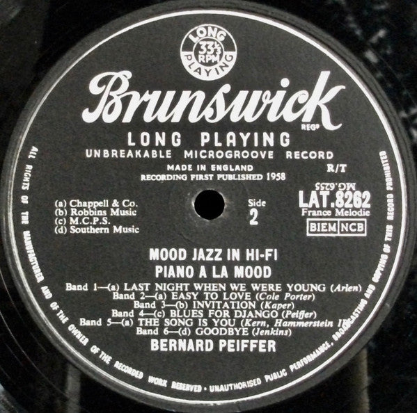 Bernard Peiffer : "Piano A La Mood" (LP)