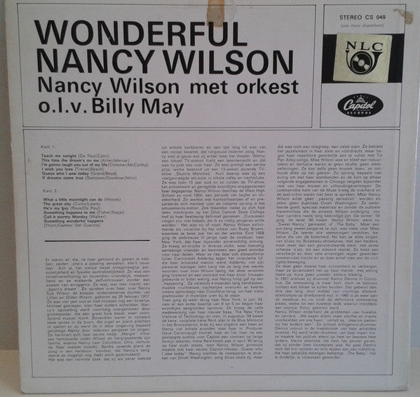 Nancy Wilson : Wonderful (LP, Album, Club, RE)