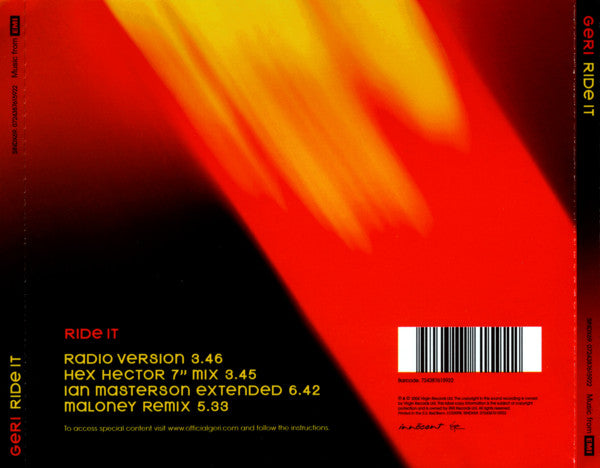 Geri Halliwell : Ride It (CD, Single, Gol)