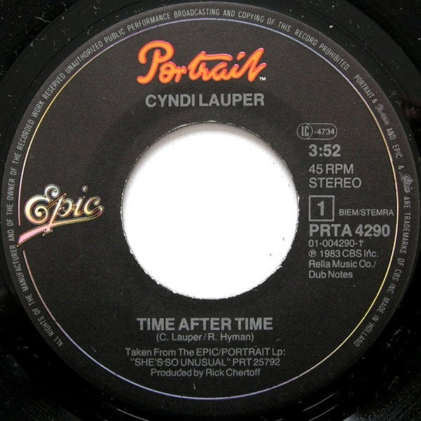 Cyndi Lauper : Time After Time (7", Single, Lar)