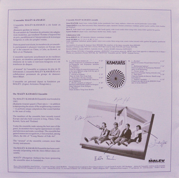 MALÉV Kamarás Együttes : Hungarian Folk Music Group Of Malév (LP, Album)