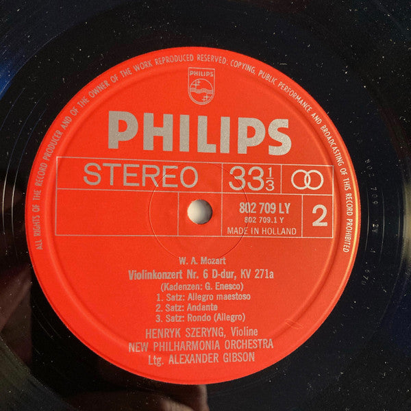 Henryk Szeryng, Wolfgang Amadeus Mozart, New Philharmonia Orchestra, Alexander Gibson : Violin Concerto No.5 In A, K.219 / Violin Concerto No.6 In D, K.271a (LP, Album)