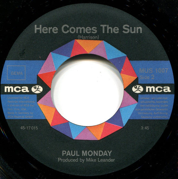 Paul Monday (2) : Musical Man / Here Comes The Sun (7", Single)