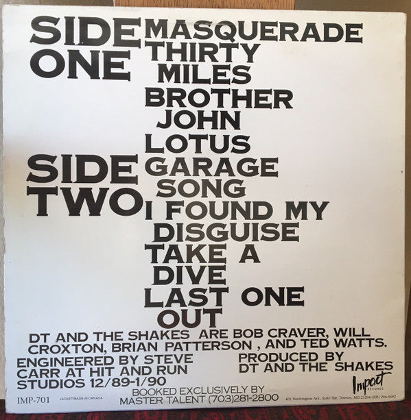 DT And The Shakes : Masquerade (LP, Album)