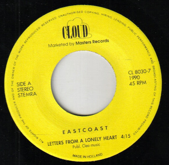 East Coast (8) : Letters From A Lonely Heart (7", Single)